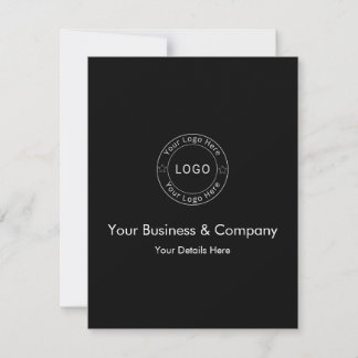 Save The Date Votre logo d'entreprise sur noir personnalisé