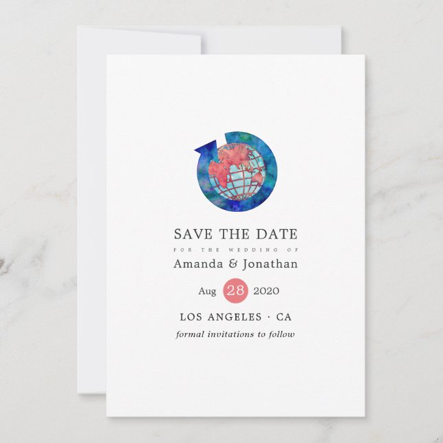 Save The Date Voyage aventure Passeport Mariage Photo (Devant)