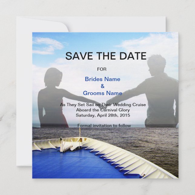 Save The Date Voyage de Love l Cruise Navire/Destination Mariage (Devant)