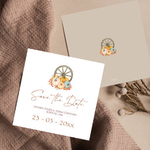 Save The Date Wagon Wheel Rustic Mariage d'automne Enregistrer L