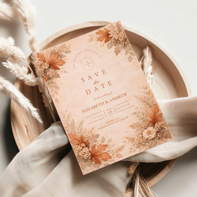 Save The Date Warm Floral Fall Wedding (Créateur téléchargé)