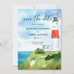 Save The Date Watercolor Coastal Nautical Beach Enregistrer la d