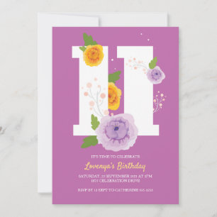 Save The Date Watercolor Floral Spring 11e fête d'anniversaire