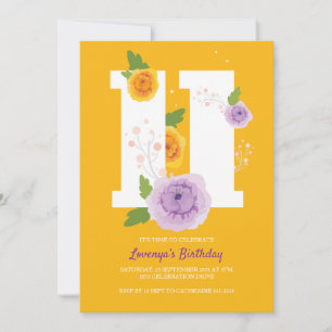Save The Date Watercolor Floral Spring 11e fête d'anniversaire