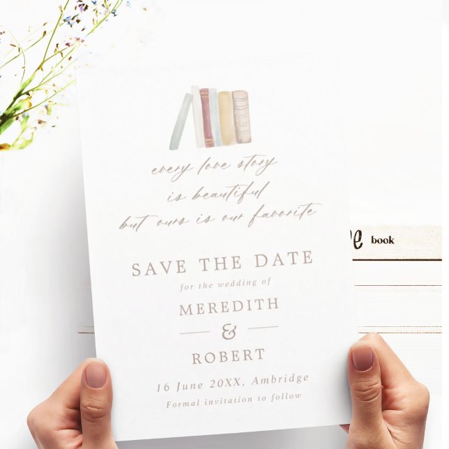 Save The Date Watercolor Livres Chaque Mariage Histoire D'Amour  (Créateur téléchargé)