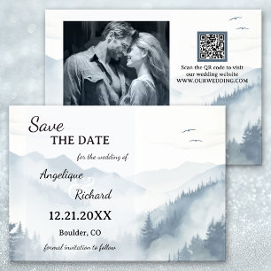 Save The Date Watercolor Pine Mountain Winter Enregistrer la car