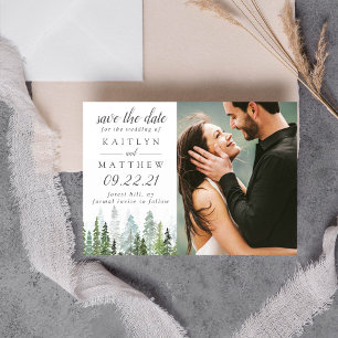 Save The Date Watercolor Pine Tree Forest Wedding Enregistrer La