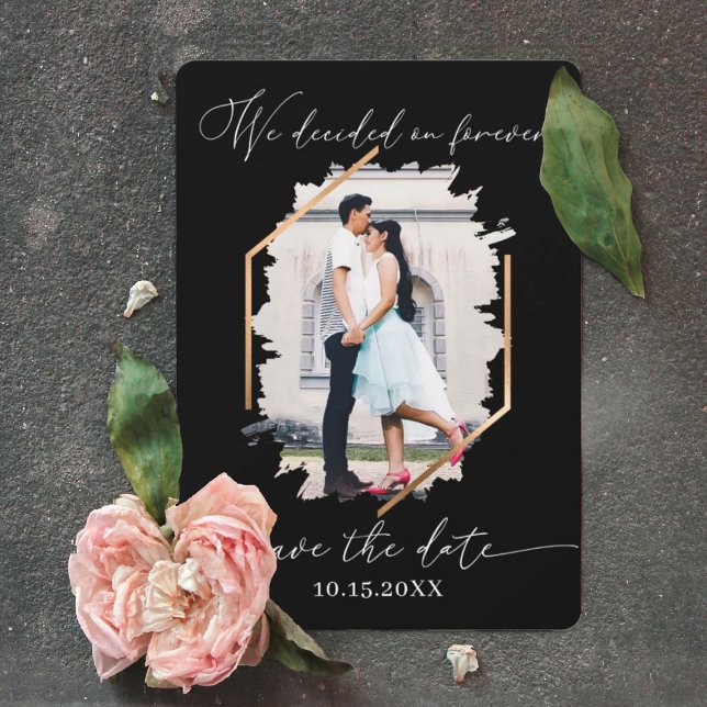 Save The Date We Decided on Forever Photo Engagement Save The Da (Créateur téléchargé)