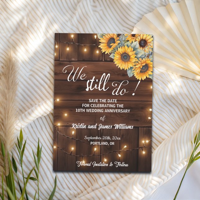 Save The Date We Still Do 10th Wedding Anniversary String Lights (Créateur téléchargé)