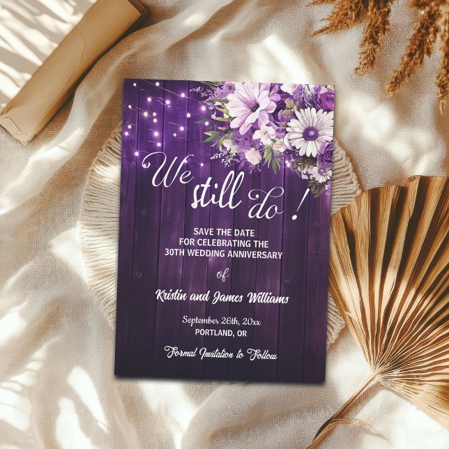 Save The Date We Still Do 30th Wedding Anniversary String Lights (Créateur téléchargé)