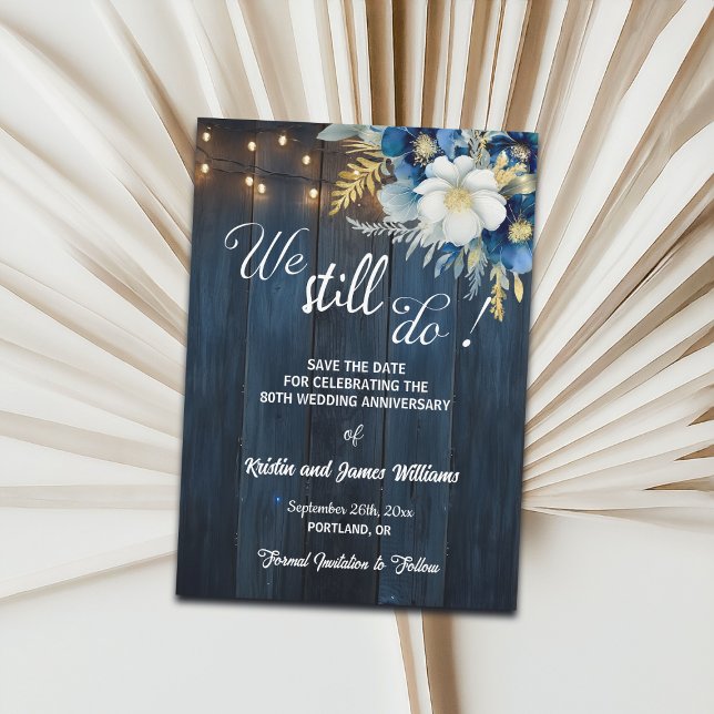 Save The Date We Still Do 80th Wedding Anniversary String Lights (Créateur téléchargé)