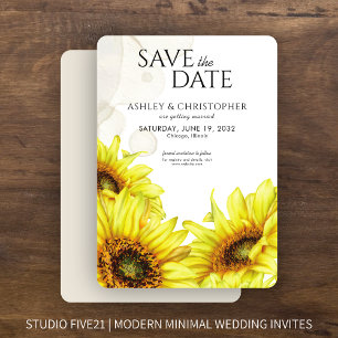 Save The Date Wedding shower de tournesol aquarelle