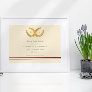 Save The Date Western Horseshoe Mariage