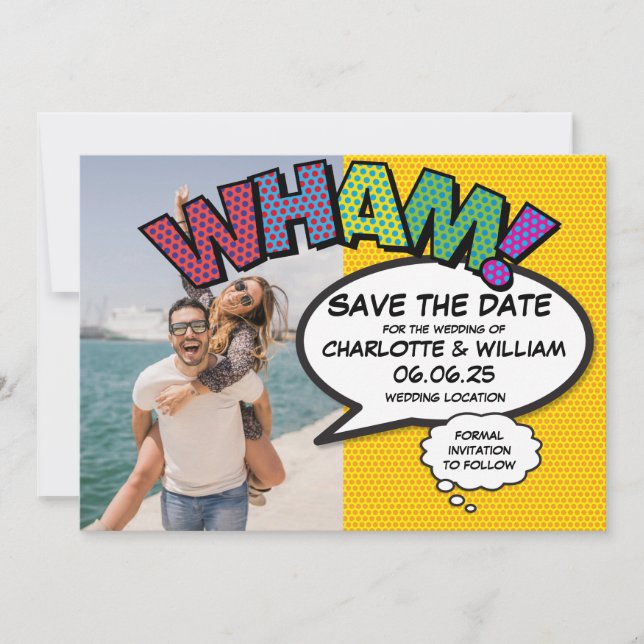 Save The Date WHAM Photo Enregistrer la date Fun Retro Bande des (Devant)
