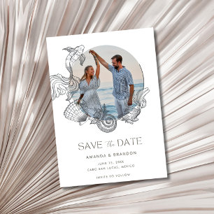 Save The Date Whimsical Beach Destination Mariage Enregistrer la