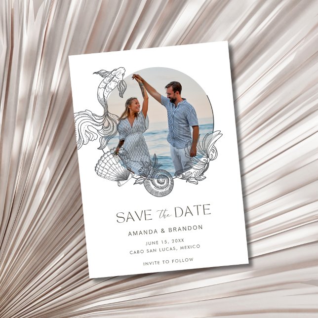 Save The Date Whimsical Beach Destination Mariage Enregistrer la (Whimsical Beach Destination Wedding Save the Date)