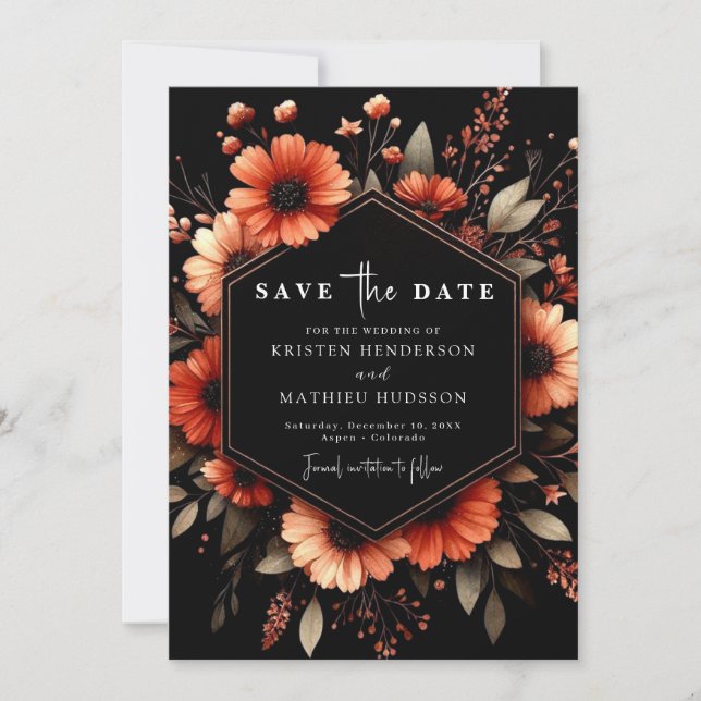 Save The Date Whimsical Boho Terracotta Mariage (Devant)