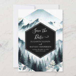 Save The Date Whimsical Classic Mountain Mariage