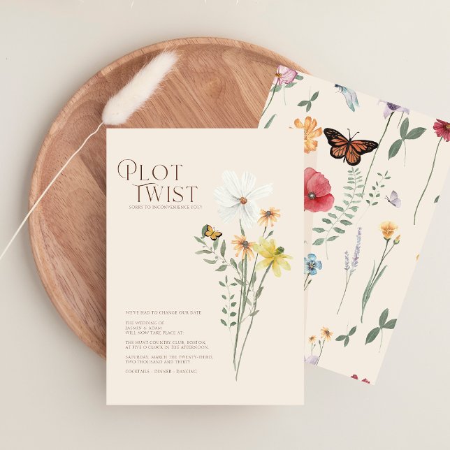 Save The Date Whimsical Daisy Plot Twist Wedist Wedding Enregist (Whimsical Daisy Plot Twist Wedding Save The Date)