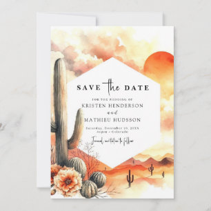 Save The Date Whimsical Desert Cactus Mariage