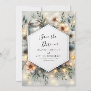 Save The Date Whimsical Digital Mason Jar Mariage