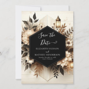 Save The Date Whimsical Floral Rustic Mariage