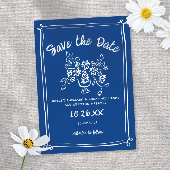 Save The Date Whimsical Illustré Cupid moderne Mariage amusant (Créateur téléchargé)