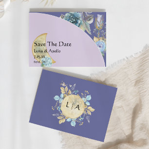 Save The Date Whimsical Moon violet Mariage