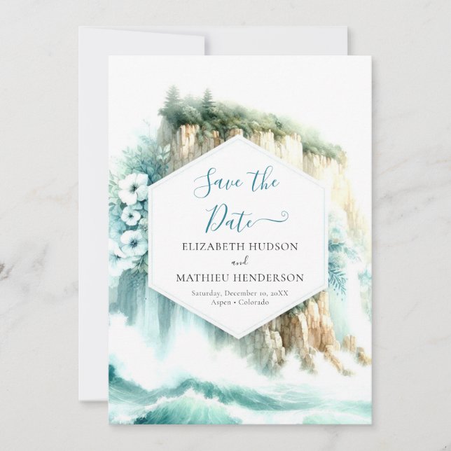 Save The Date Whimsical Ocean Mariage nautique (Devant)