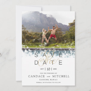 Save The Date Whimsical Simple Élégant Photo Drôle Couple