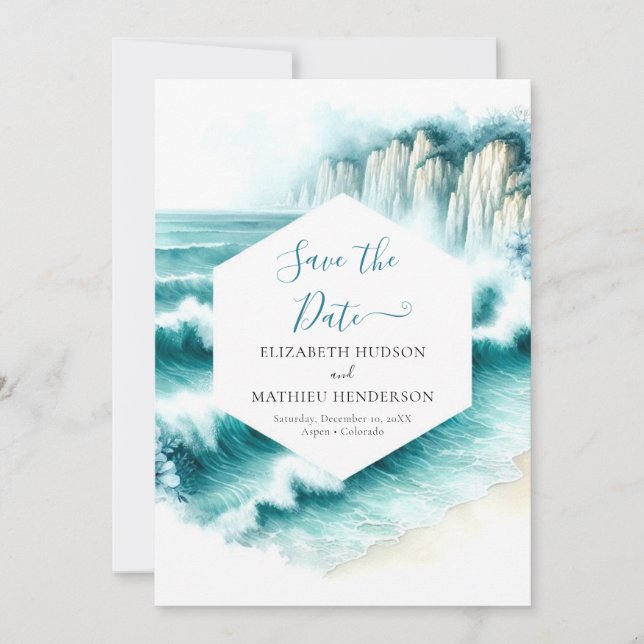 Save The Date Whimsical Stylish Mariage nautique (Devant)