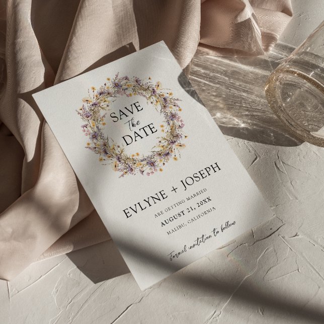 Save The Date Whimsical violet rose Floral moderne Mariage Boho (Créateur téléchargé)