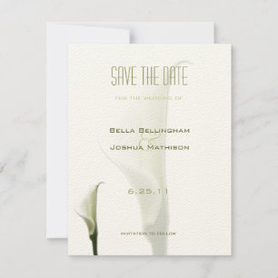 Save The Date White Calla Lily Enregistrer la date annonce