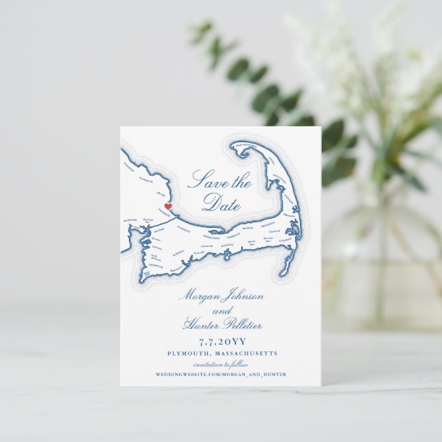 Save The Date White Cliffs Plymouth Cape Cod Mariage (Debout devant)
