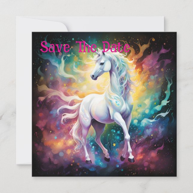 Save The Date White Wonder : La licorne blanche spectrale (Devant)