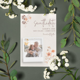 Save The Date Wildlfower Rustic Outdoor Boho Mariage