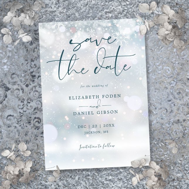 Save The Date Winter Wonderland Mariage de neige (Winter Wonderland Snow Wedding Save The Date)