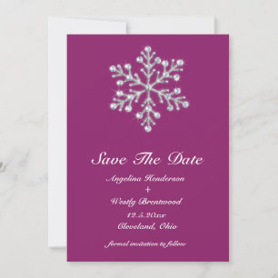 Save The Date Wintery Magenta Enregistrer la date