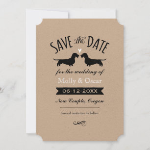 Save The Date Wire Haired Dachshunds Mariage Enregistrer la date