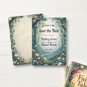 Save The Date Woodland Enchanted Forest Fairytale Mariage
