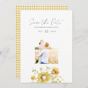 Save The Date Yellow Sunflower Aquarelle Mariage Photo