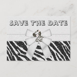 Save The Date Zebra et Baby shower de la cordes imprimées Enregi