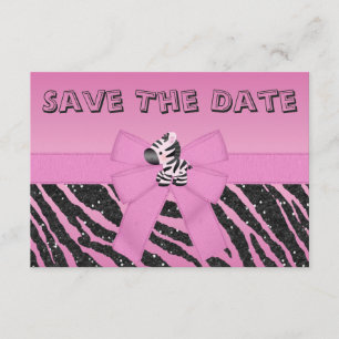 Save The Date Zebra et Baby shower de la cordes imprimées Enregi