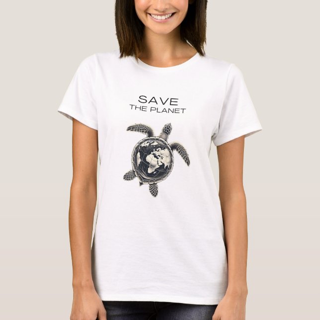 Save the Planet - Cosmic Turtle Edition T-Shirt (Devant)