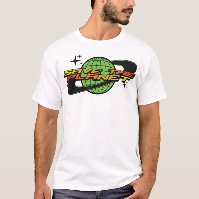 Save The Planet Retro T-Shirt – Eco Friendly Vinta (Devant)