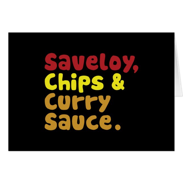 Saveloy, chips & Curry Sauce. (Devant horizontal)