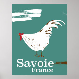 Savoie France Cockerel affiche voyage