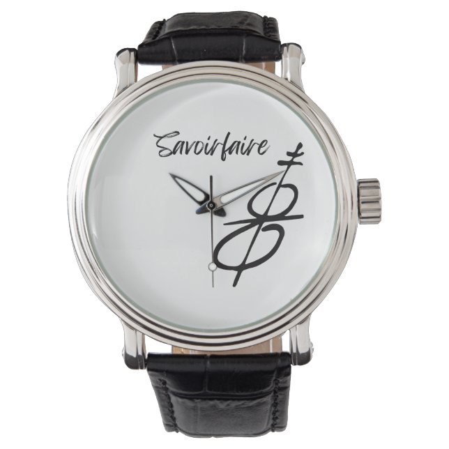 SavoirFaire Montre Vintage bracelet en cuir noir p (devant)
