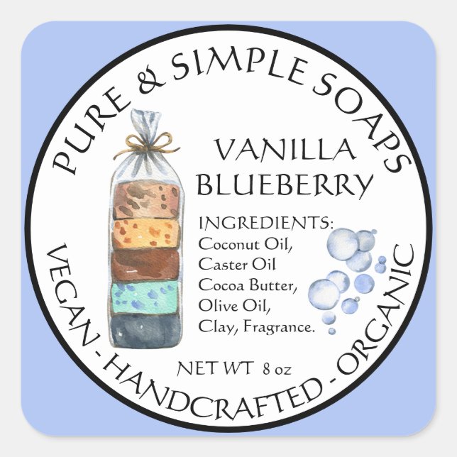 Savon à l'aquarelle Étiquette de produit fait main (Devant)