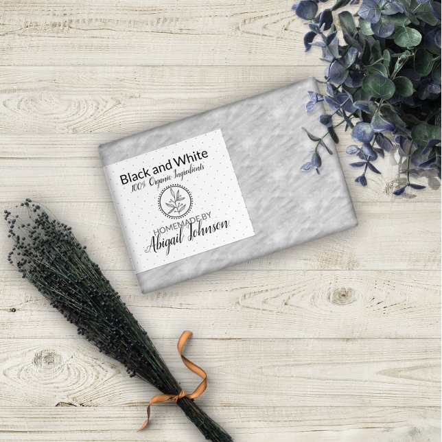 Savon artisanal noir et blanc | Étiquette cadeau (Créateur téléchargé)